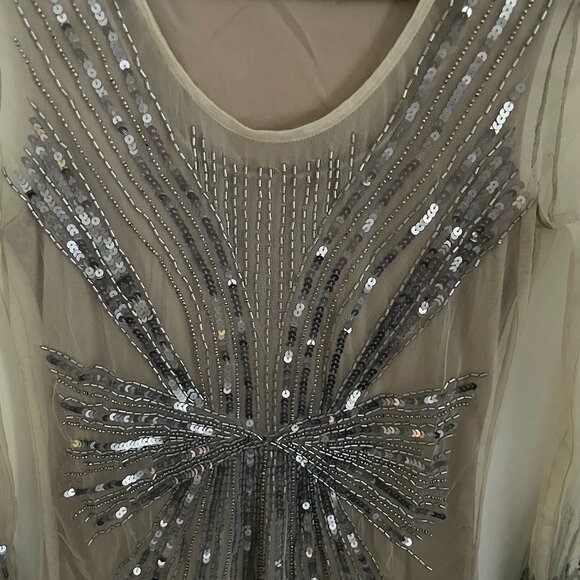 Glam Sequin Illusion Mesh Bodycon Dress - Picture 7 of 9